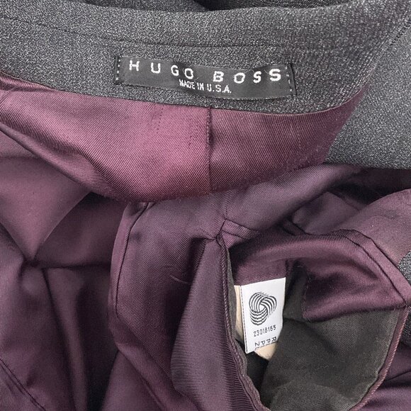 BOSS Hugo Boss Blazer Men 42 Gray Classic Career Wool USA Vintage - Picture 6 of 13